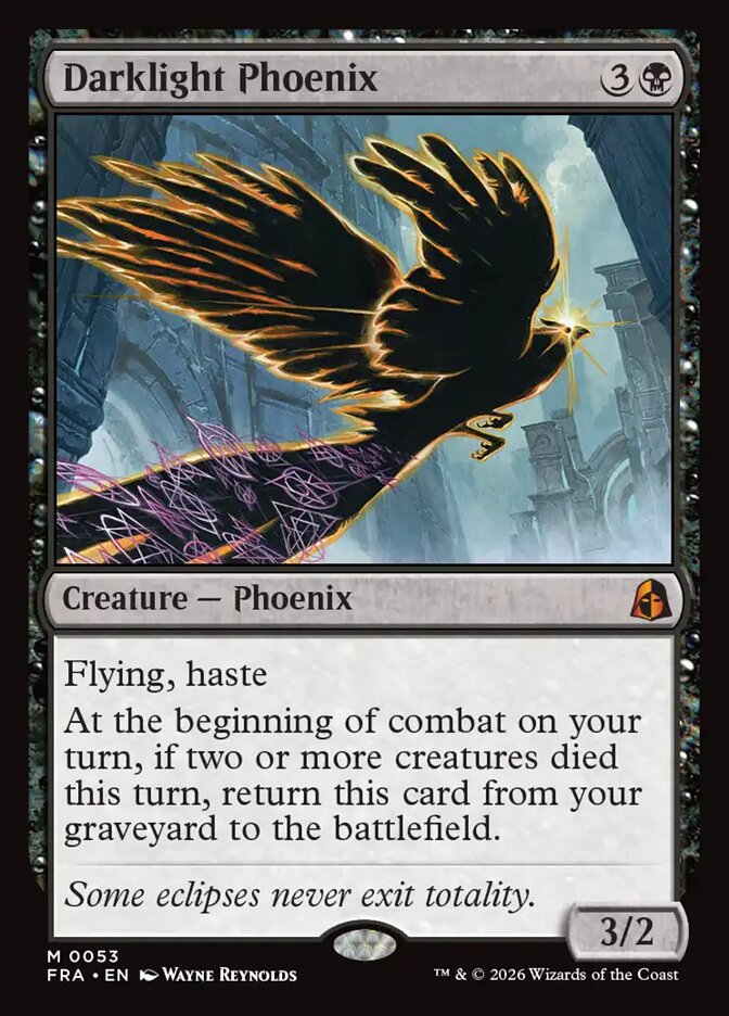 Darklight Phoenix, fênix preta de Reality Fracture