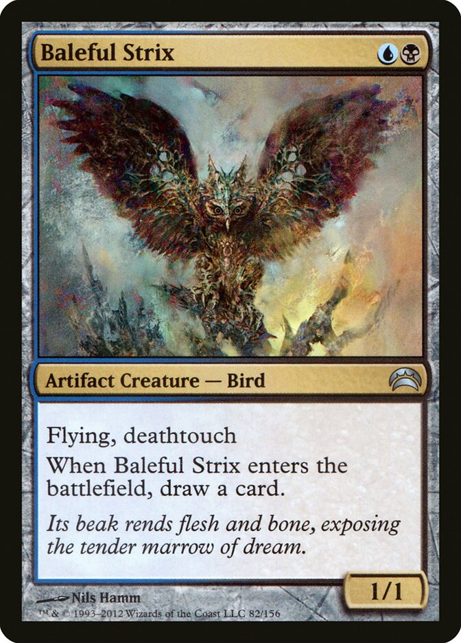 Baleful Strix in its original Planechase 2012 printing