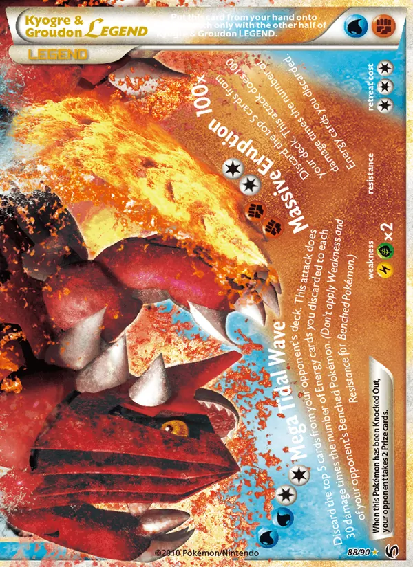 Right half of the Kyogre & Groudon LEGEND card from the Undaunted set