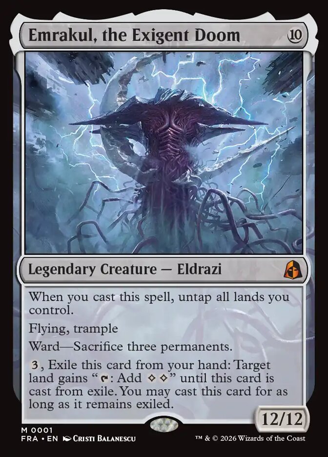 Emrakul, the Exigent Doom, the most expensive card in the Reality Fracture presale