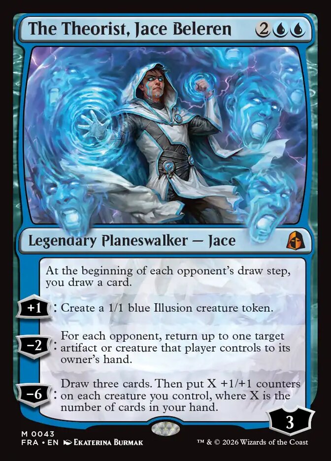 The Theorist, Jace Beleren, a mythic planeswalker from the Reality Fracture set