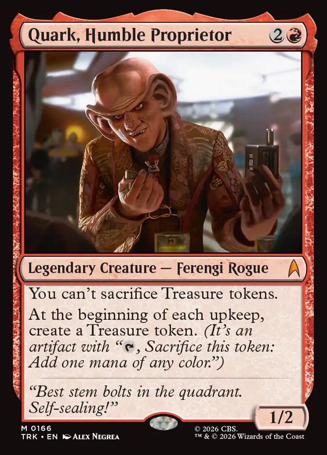 Carta Quark, Humble Proprietor, mítica roja de la colección Star Trek