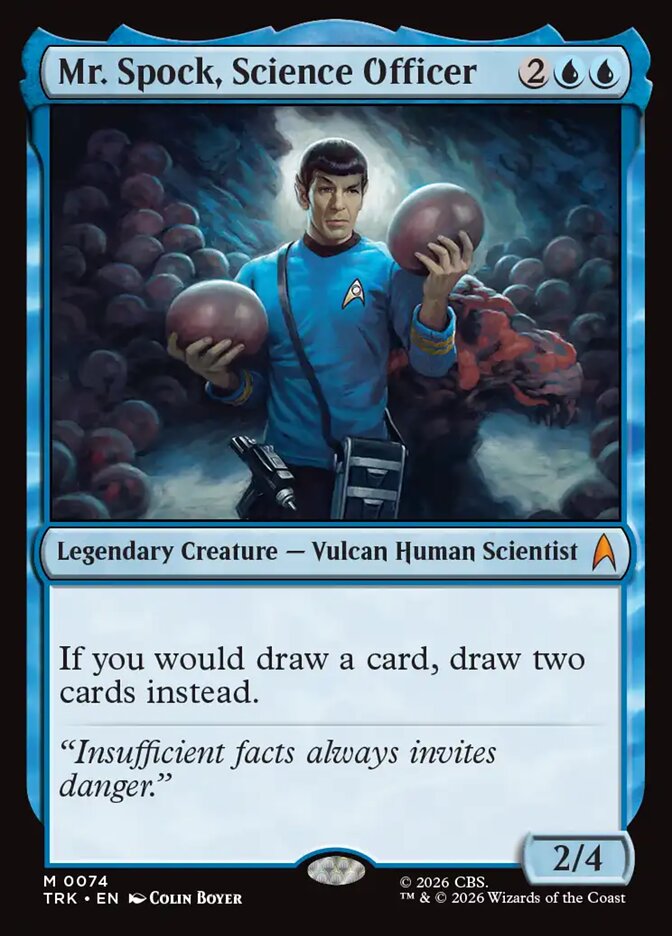 Carta Mr. Spock, Science Officer, mítica azul de la colección Star Trek de Magic