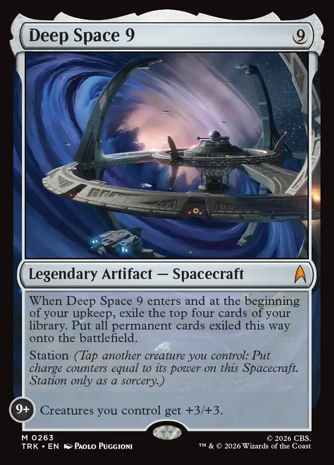 Carta Deep Space 9, nave mítica legendaria de la colección Star Trek