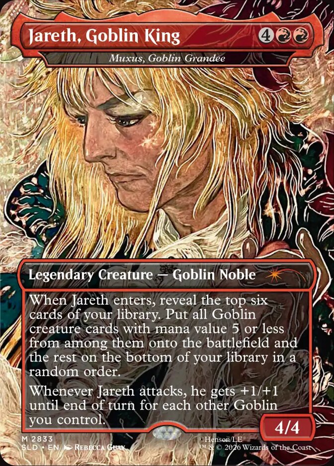 Carta Muxus, Goblin Grandee como Jareth, Goblin King, del drop Fear Me, Love Me