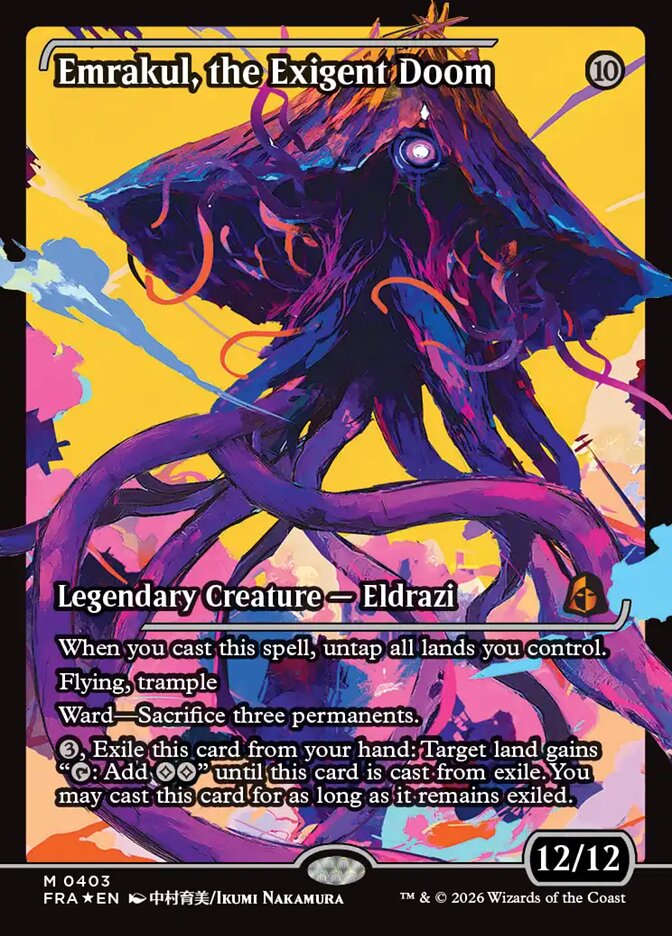 Emrakul, the Exigent Doom card in the Reality Fracture Japan Showcase treatment