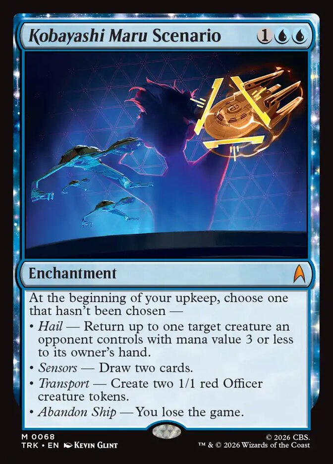 Carta Kobayashi Maru Scenario, encantamiento mítico azul de la colección Star Trek