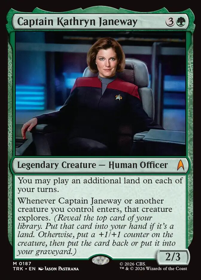 Carta Captain Kathryn Janeway, mítica verde de la colección Star Trek